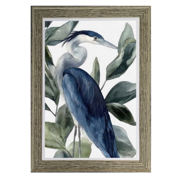 Picture of BLUE HERON RIGHT FACING BOTANICAL