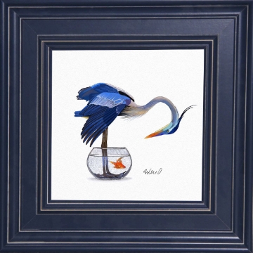 Picture of FISH FOR LUNCH BLUE FRM ART
