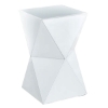 Picture of WHITE GLASS GEO PEDESTAL TABLE
