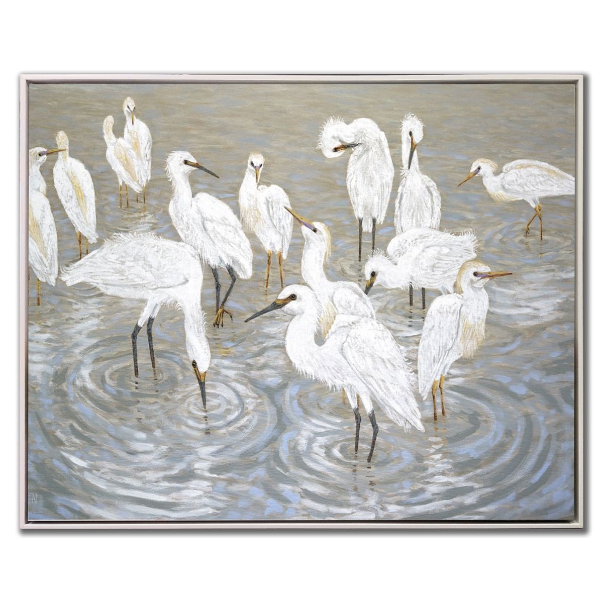 Picture of HERON & EGRETS MISTY DUNES ART