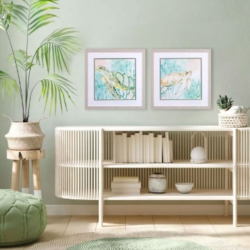 Picture of S/2 TROPICAL SEA TURTLE ART