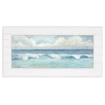 Picture of COASTAL BLUE WAVES SHIPLAP ART