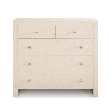 Picture of NEWBURY WHT RAFFIA 5DRW CHEST