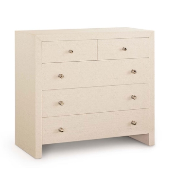 Picture of NEWBURY WHT RAFFIA 5DRW CHEST