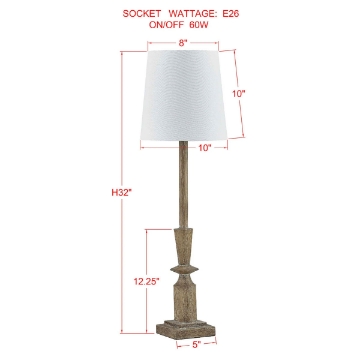 Picture of JOEY BUFFET DISTRESSED WOOD BUFFET LAMP