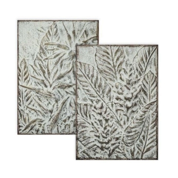 Picture of S/2 TROPICAL FLOWERS METAL ART