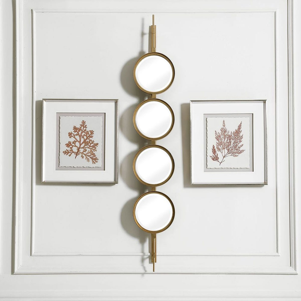 GOLD FRAME BUTTON MIRROR