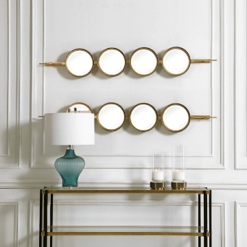 Picture of GOLD FRAME BUTTON MIRROR
