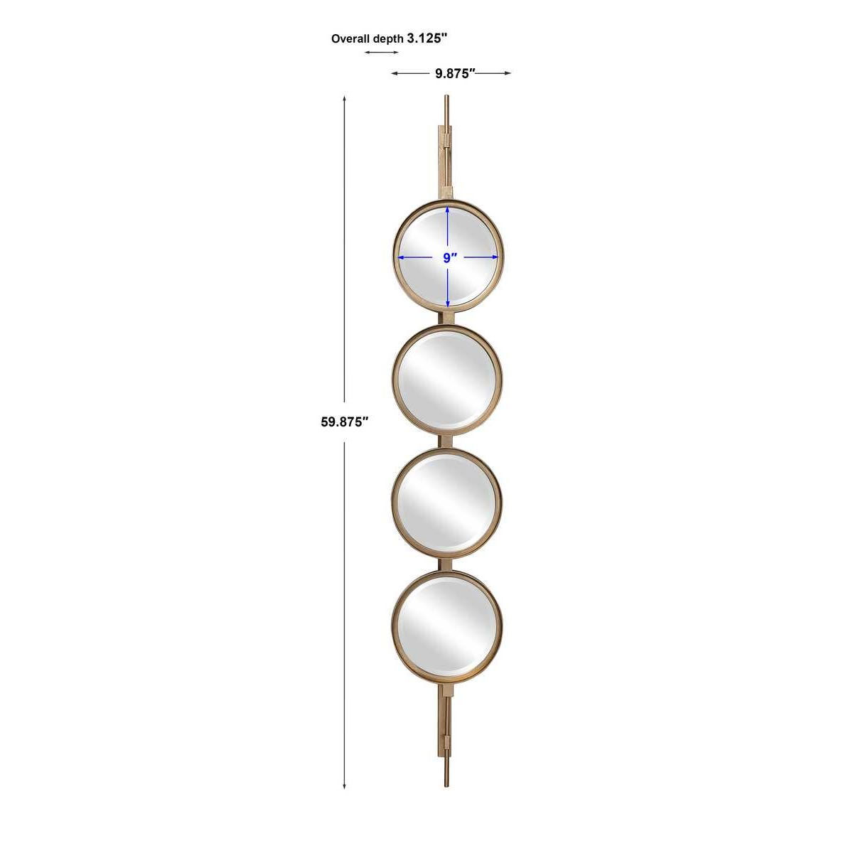GOLD FRAME BUTTON MIRROR | Babette's Furniture & Home