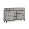 Picture of Plymouth 9 Drawer Double Dresser