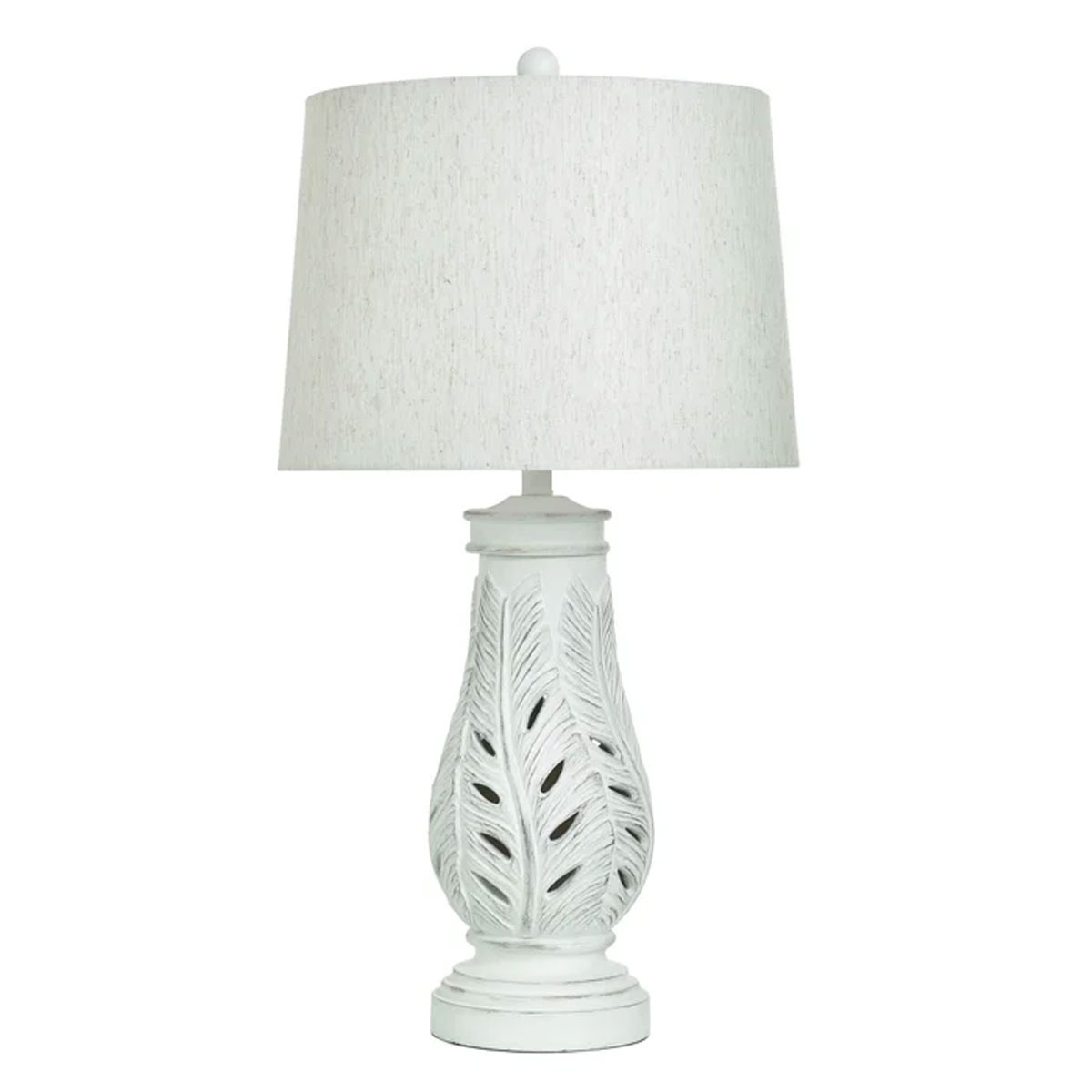 Picture of WHT DISTRESS LEAF MOTIF TL