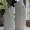 Picture of TROP WHT CER LEAF VASE LARGE