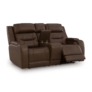 Picture of KNIGHTINGTON LOVESEAT W/ AUDIO & CONSOLE IN BROWN