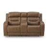 Picture of KNIGHTINGTON LOVESEAT W/ AUDIO & CONSOLE IN CARAMEL