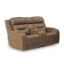 Picture of KNIGHTINGTON LOVESEAT W/ AUDIO & CONSOLE IN CARAMEL