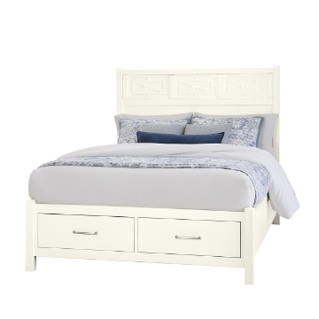 Picture of T&T FRETWORK KING STORAGE BED WHITE MAPLE