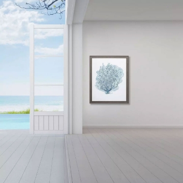 Picture of AQUA CORAL ON WHITE II