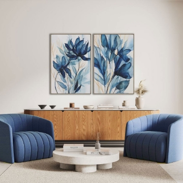 Picture of FLORAL INDIGO ELEGANCE S/2 ART