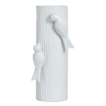 Picture of WHT BISQUE BIRD MOTIF VASE
