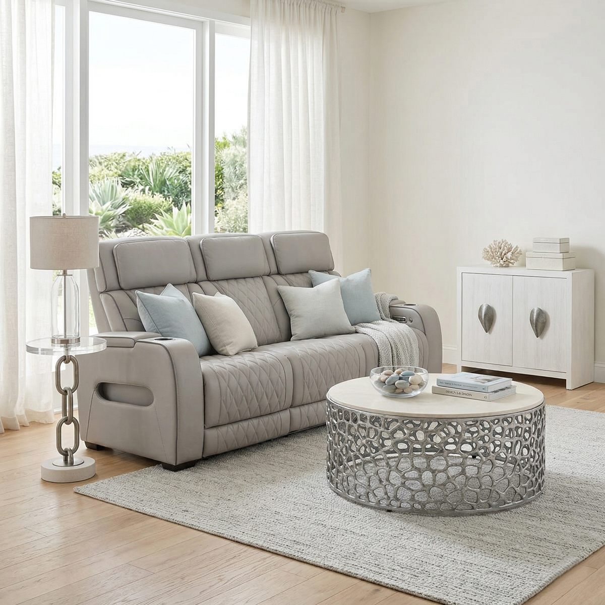 Optimus Grey Reclining Sofa