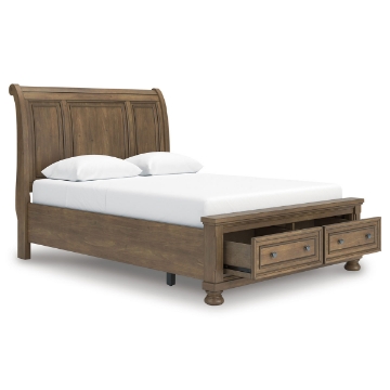 Picture of KENLEY HONEY QUEEN SLEIGH BED W/ STORAGE
