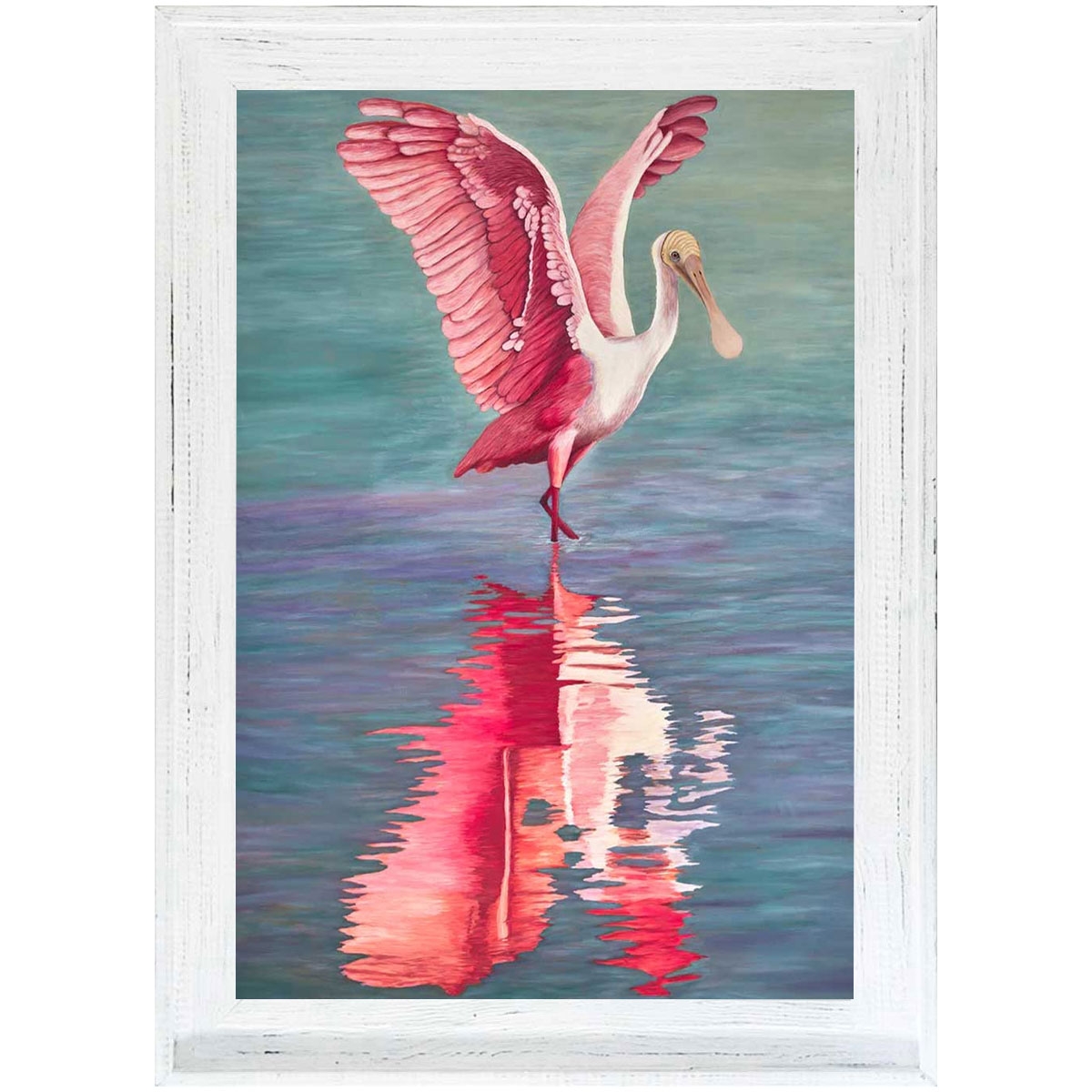 Picture of PINK SPOONBILLED BIRD ON WATER