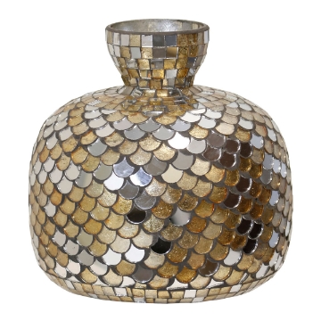 Picture of BROWN MOSIAC GLS 9" VASE