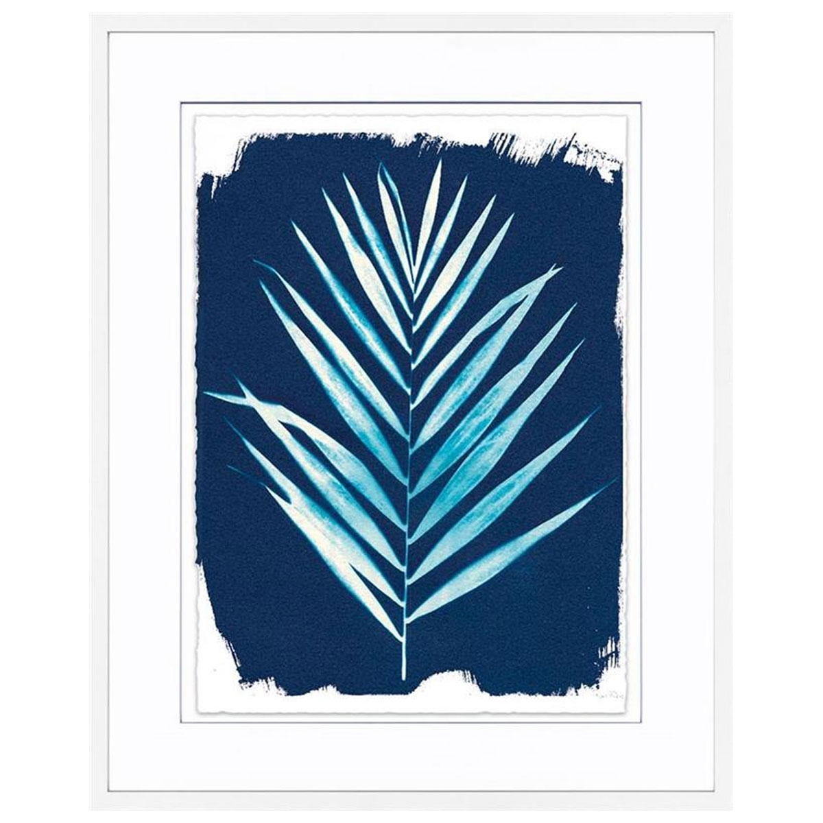 Picture of BLUE/TEAL ART FROND I LEAF ART