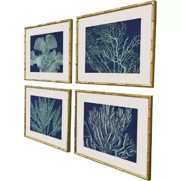 Picture of S/4 SEA GARDEN BL/GRN PRINTS