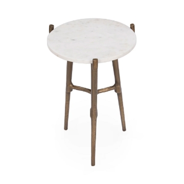 Picture of HALLEY RND ACCENT TABLE IN WHI