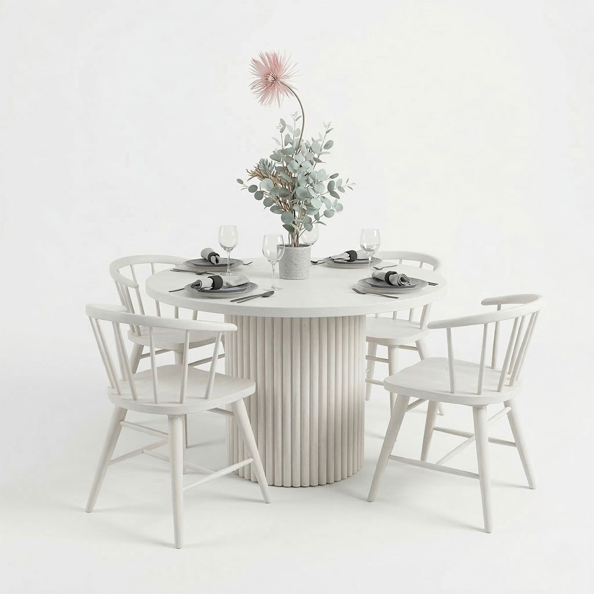 Picture of AUDEN 48" WHITE 5PC DINING SET