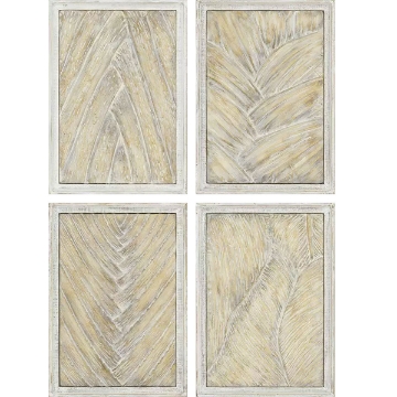 Picture of PALM FROND CEMENT WALLART S/4