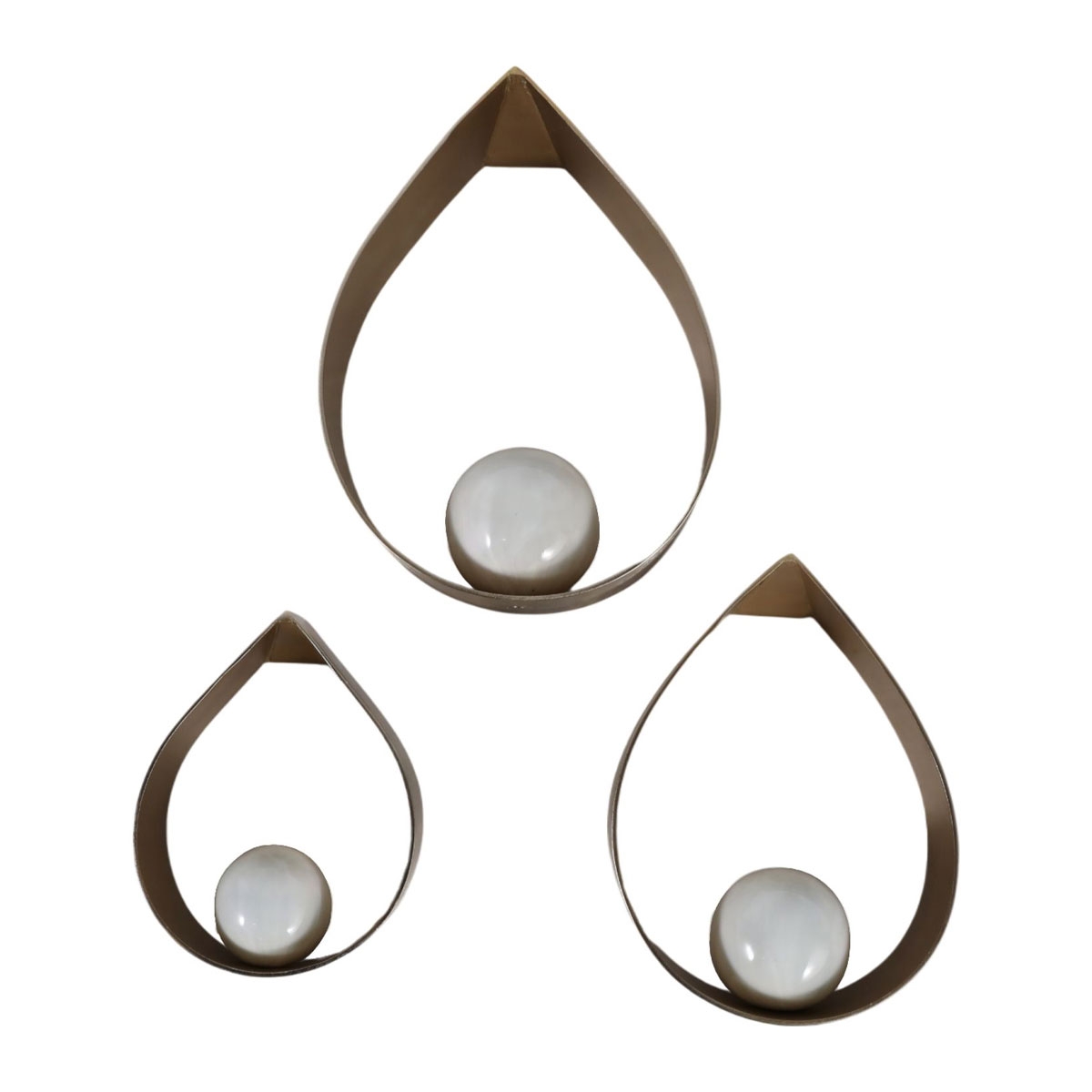 Picture of S/3 ROYALTON GOLD TEARDROP ART