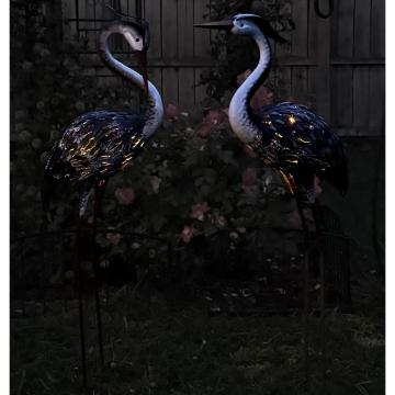 Picture of SOLAR BL HERON STATUE AST