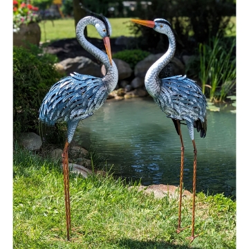 Picture of SOLAR BL HERON STATUE AST