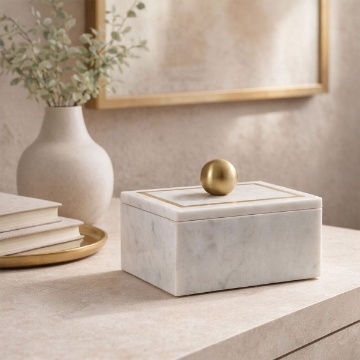 Picture of MARBLE 7X5 WHITE KNOB BOX