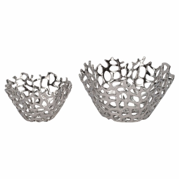 Picture of S/2 STEFFI SILVR CERAMIC BOWLS