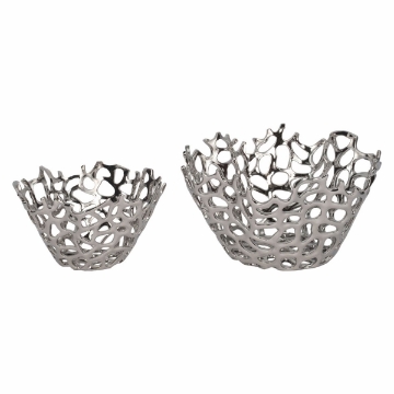 Picture of S/2 STEFFI SILVR CERAMIC BOWLS