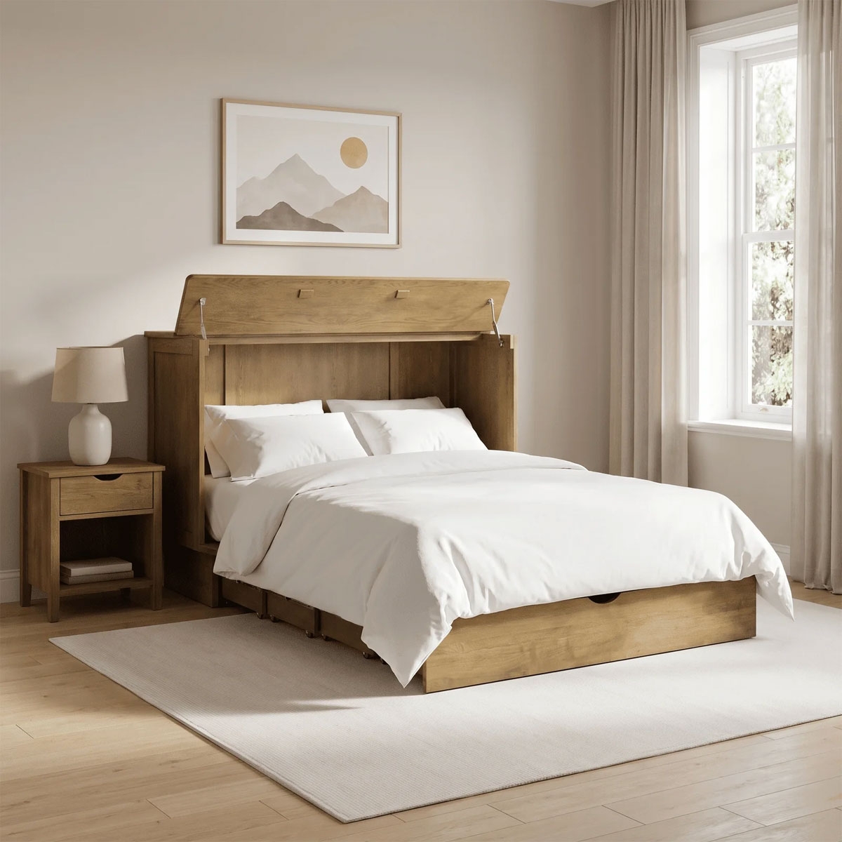 Picture of KEY WEST QN WHT CABINET BED