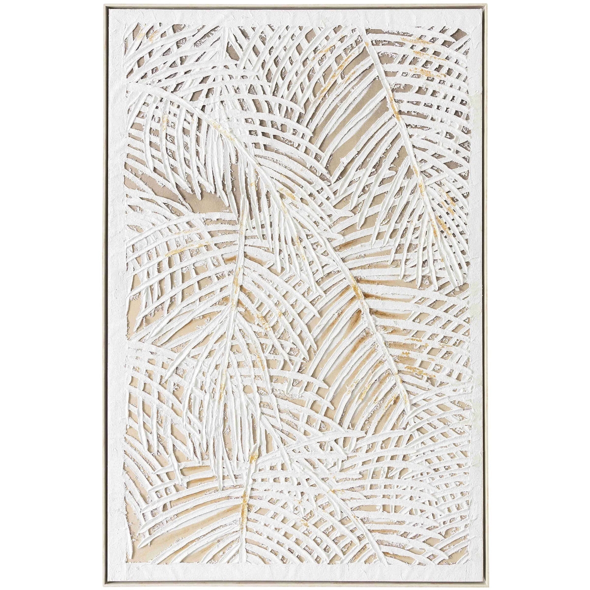 Picture of PALM LEAVES IN WHT OIL CANVAS