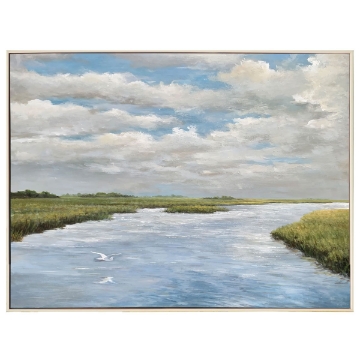 Picture of HERON MARSH FRAMED CANVAS ART