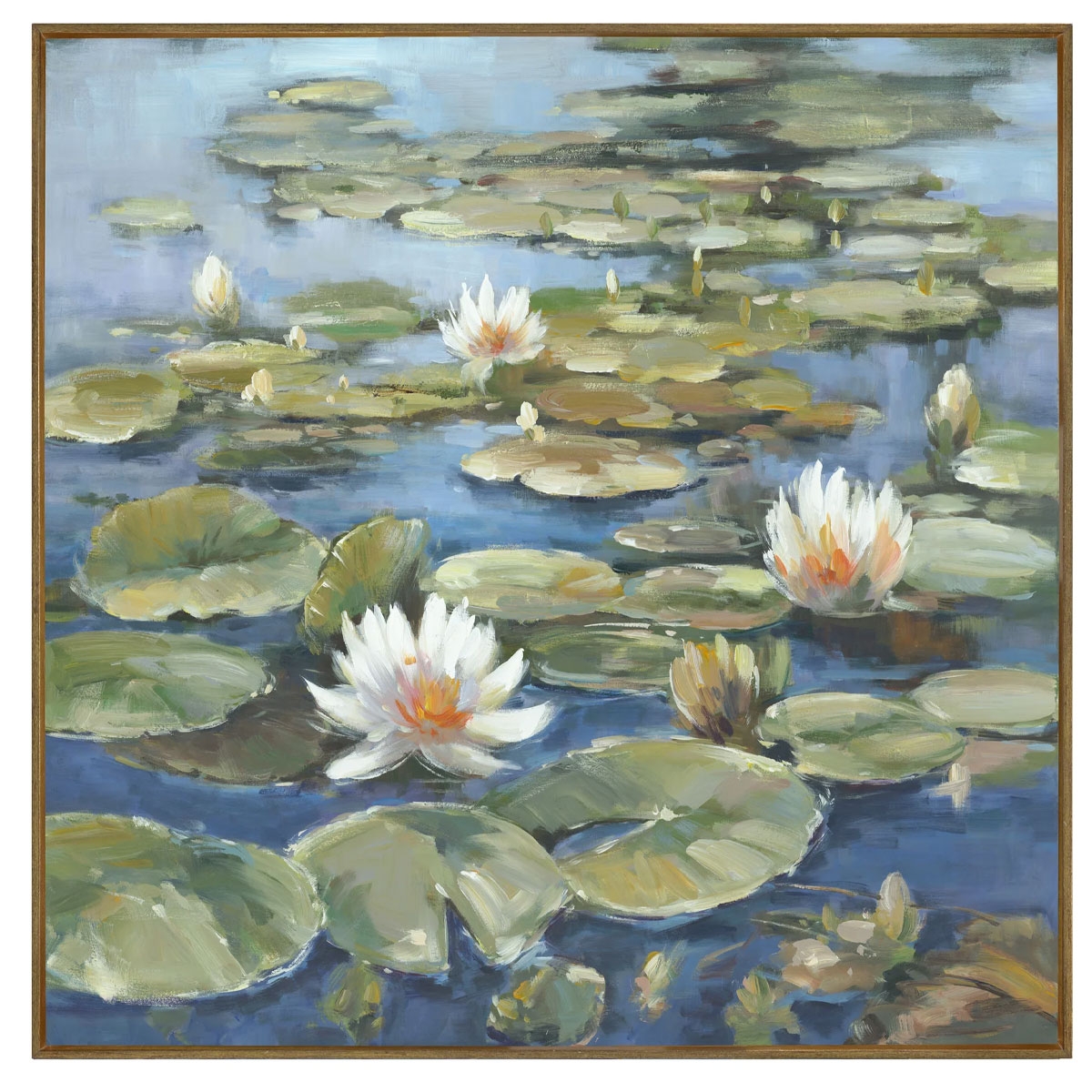Picture of BLUE WATER LILIES FRAMED ART