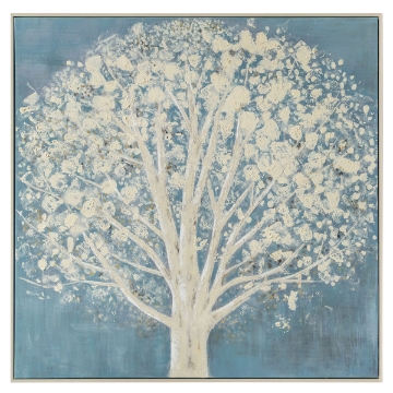 Picture of CREAM TREE/BLUE CANVAS ART