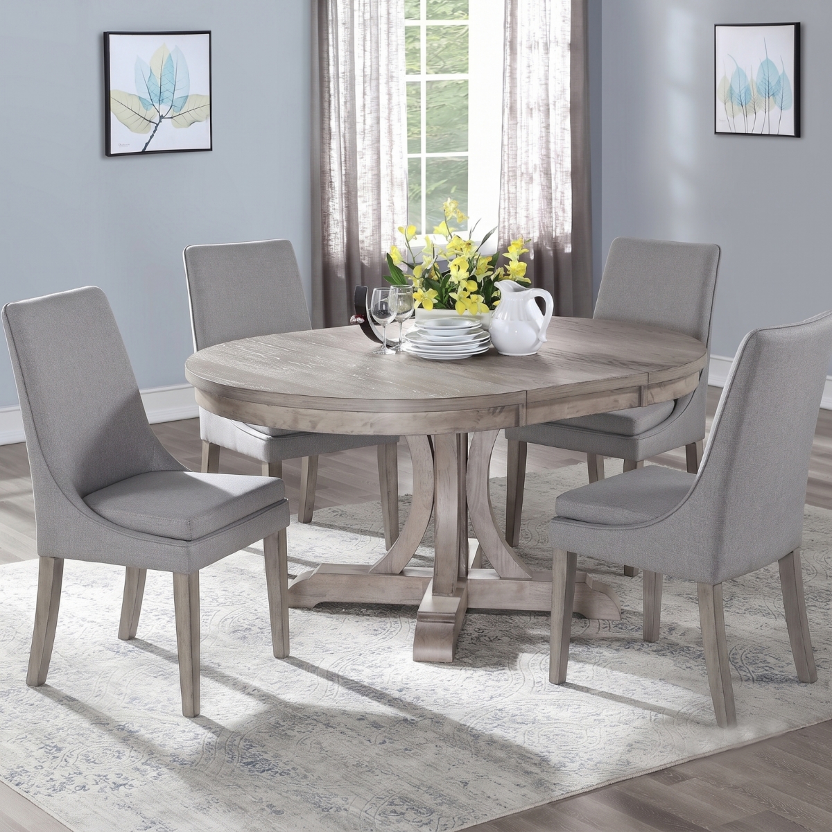 Picture of XENA ROUND TABLE W/ 4 UPHOLSTERED CHAIRS