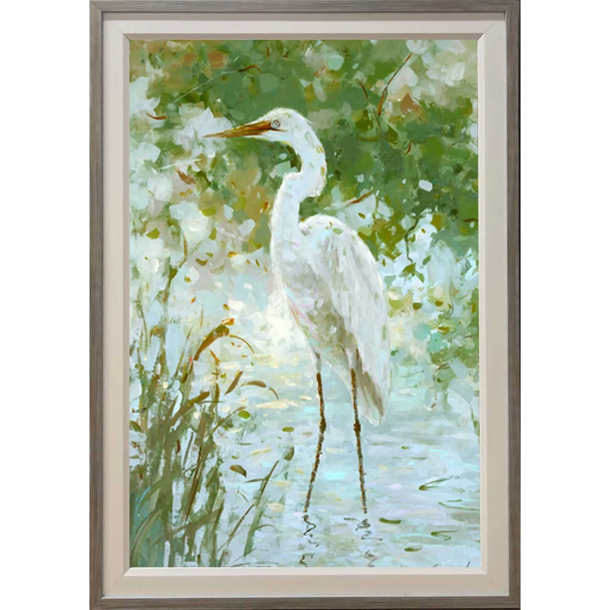 Picture of LEFT FACE WHT EGRET/MARSH ART