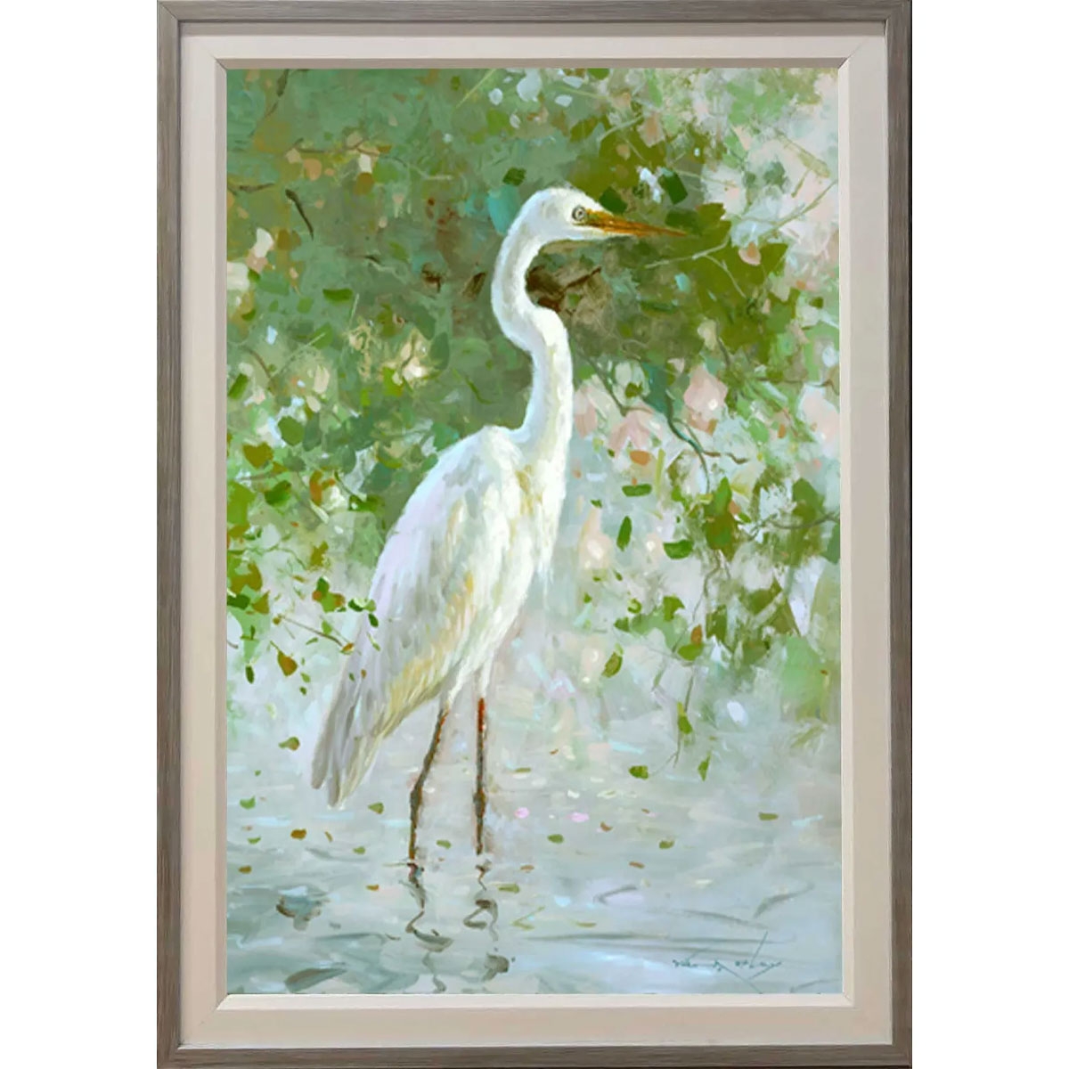 Picture of RIGHT FACE WHT EGRET/MARSH ART