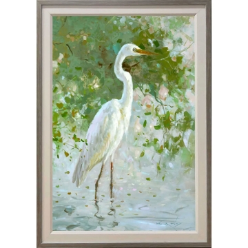 Picture of RIGHT FACE WHT EGRET/MARSH ART