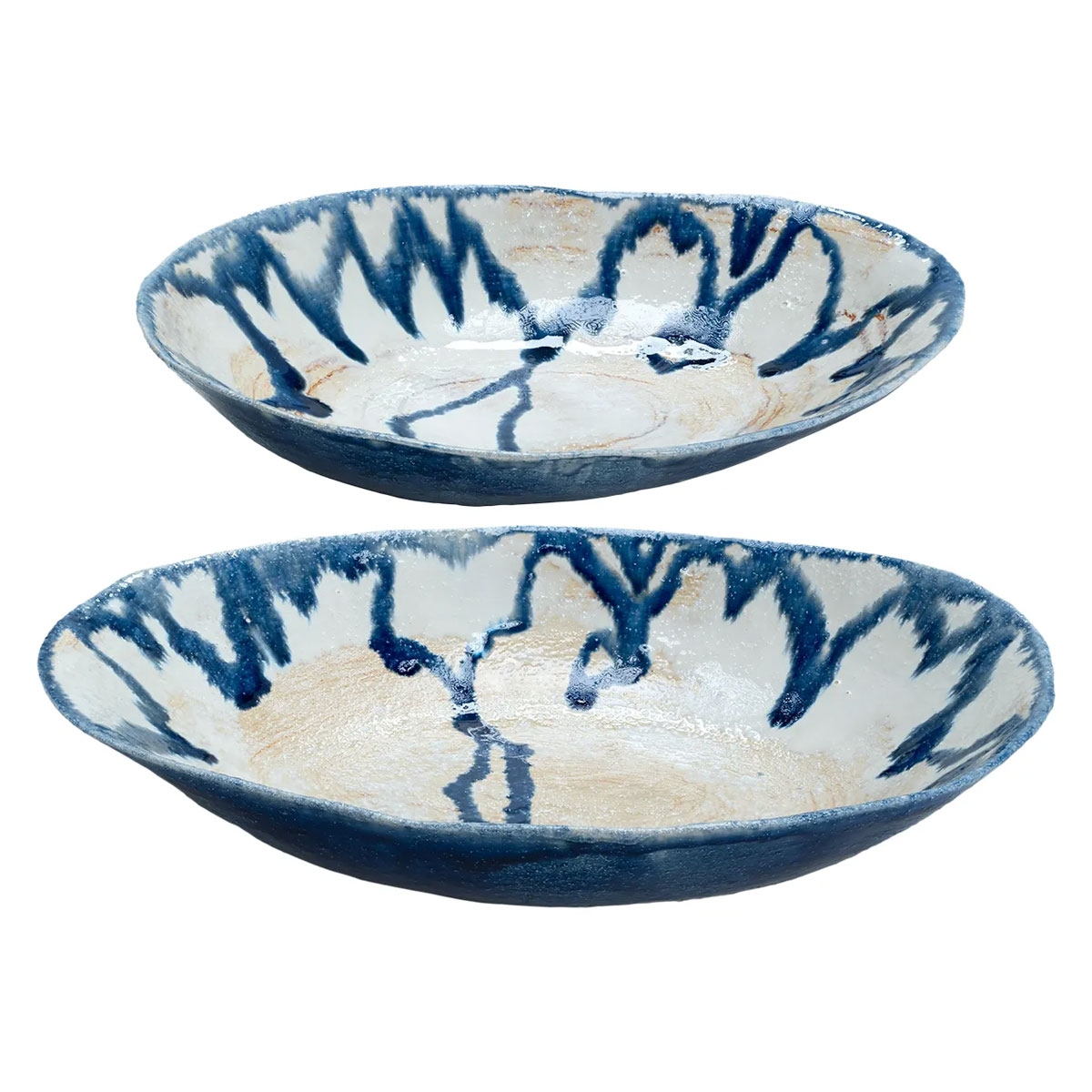 Picture of S/2 DEMARIO BL/IVORY GLZ BOWLS