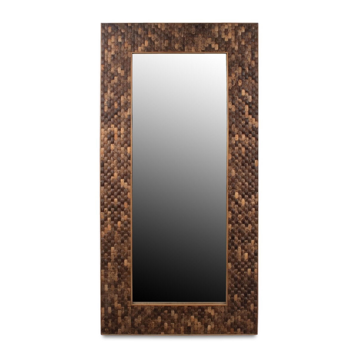 Picture of BROWN COCUNUT SHELL FLOOR MIRR