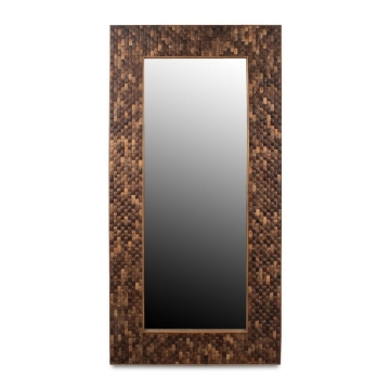 Picture of BROWN COCUNUT SHELL FLOOR MIRR
